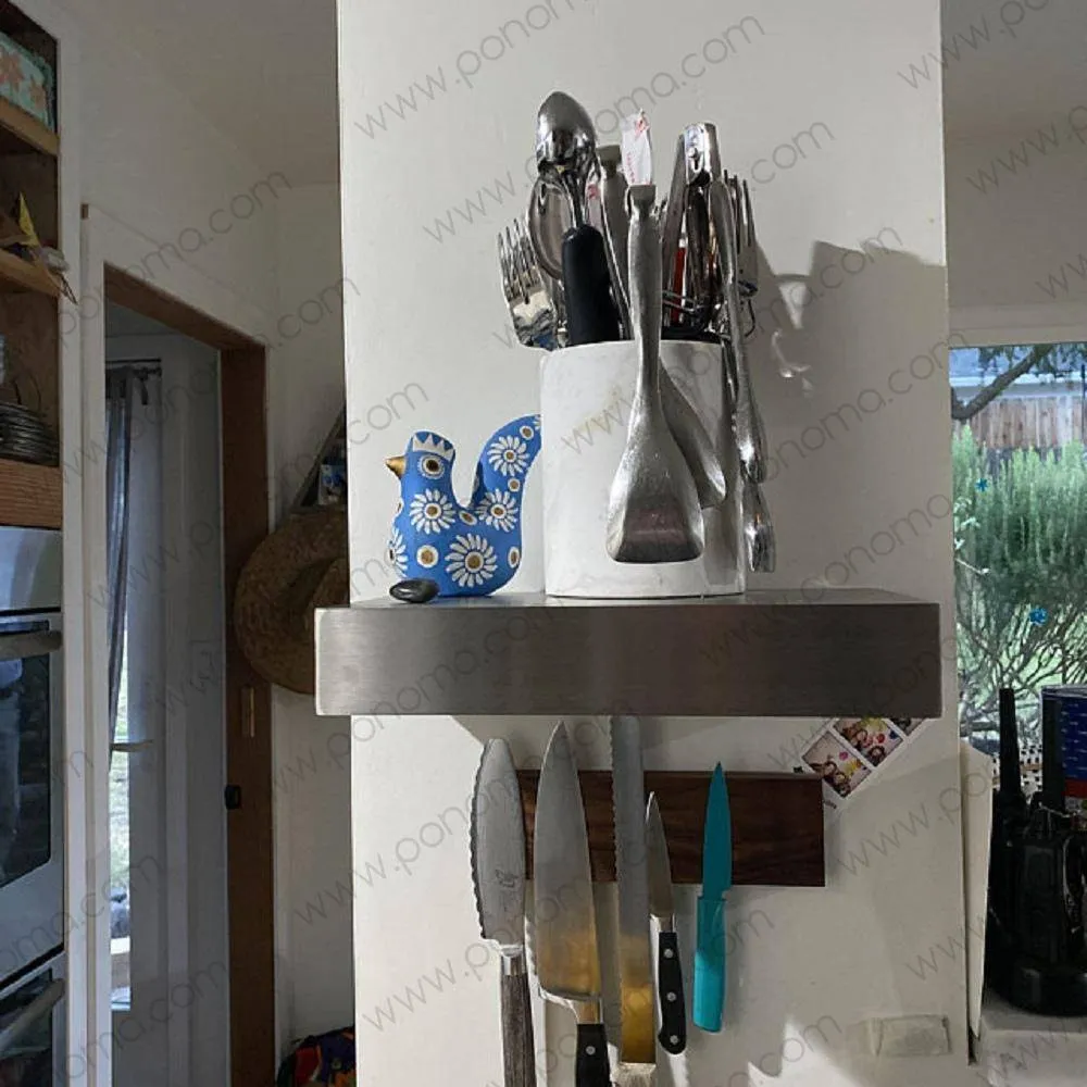 32"x8"x1.5" (cm.81.3x20.3x3.8) stainless steel floating shelf