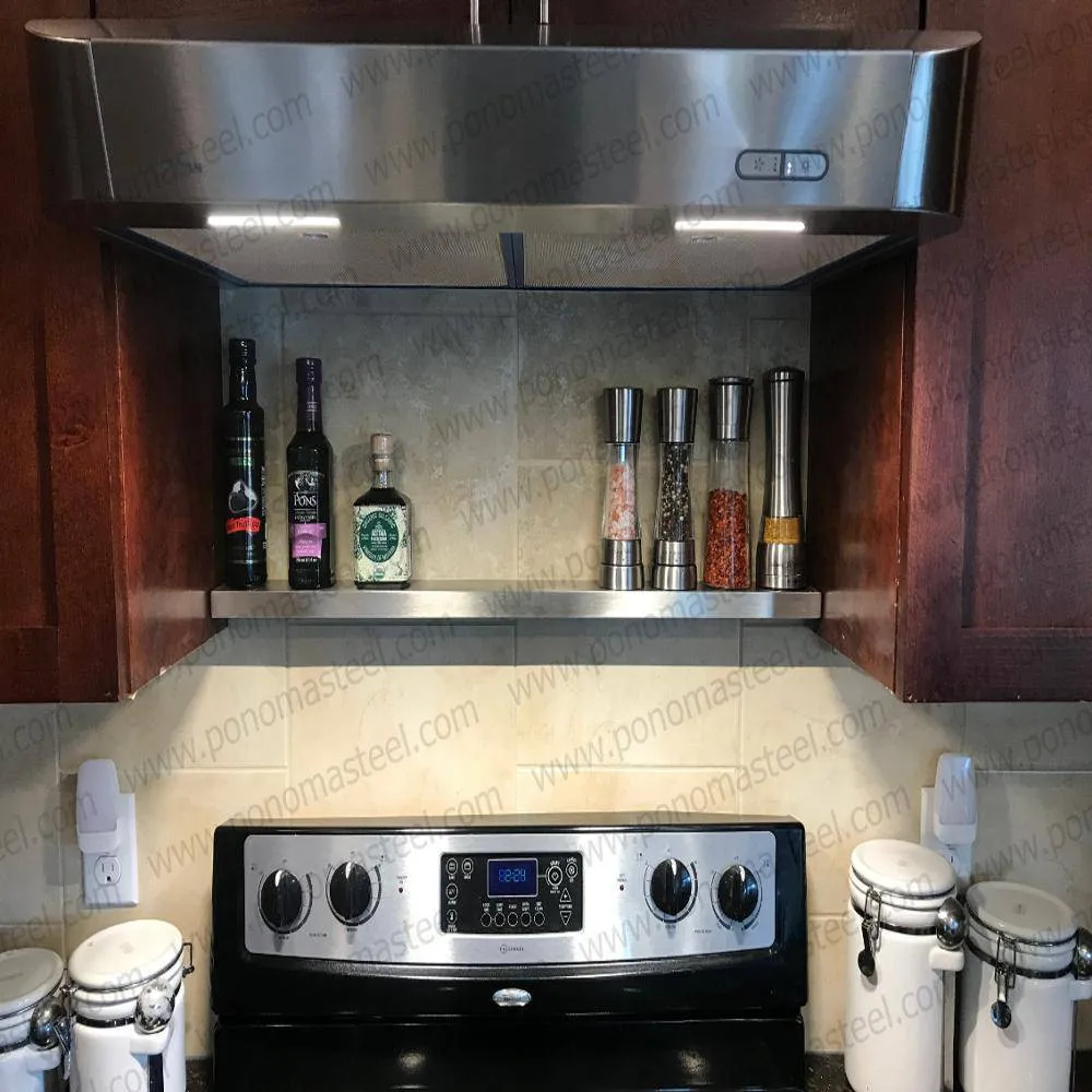 32"x8"x1.5" (cm.81.3x20.3x3.8) stainless steel floating shelf