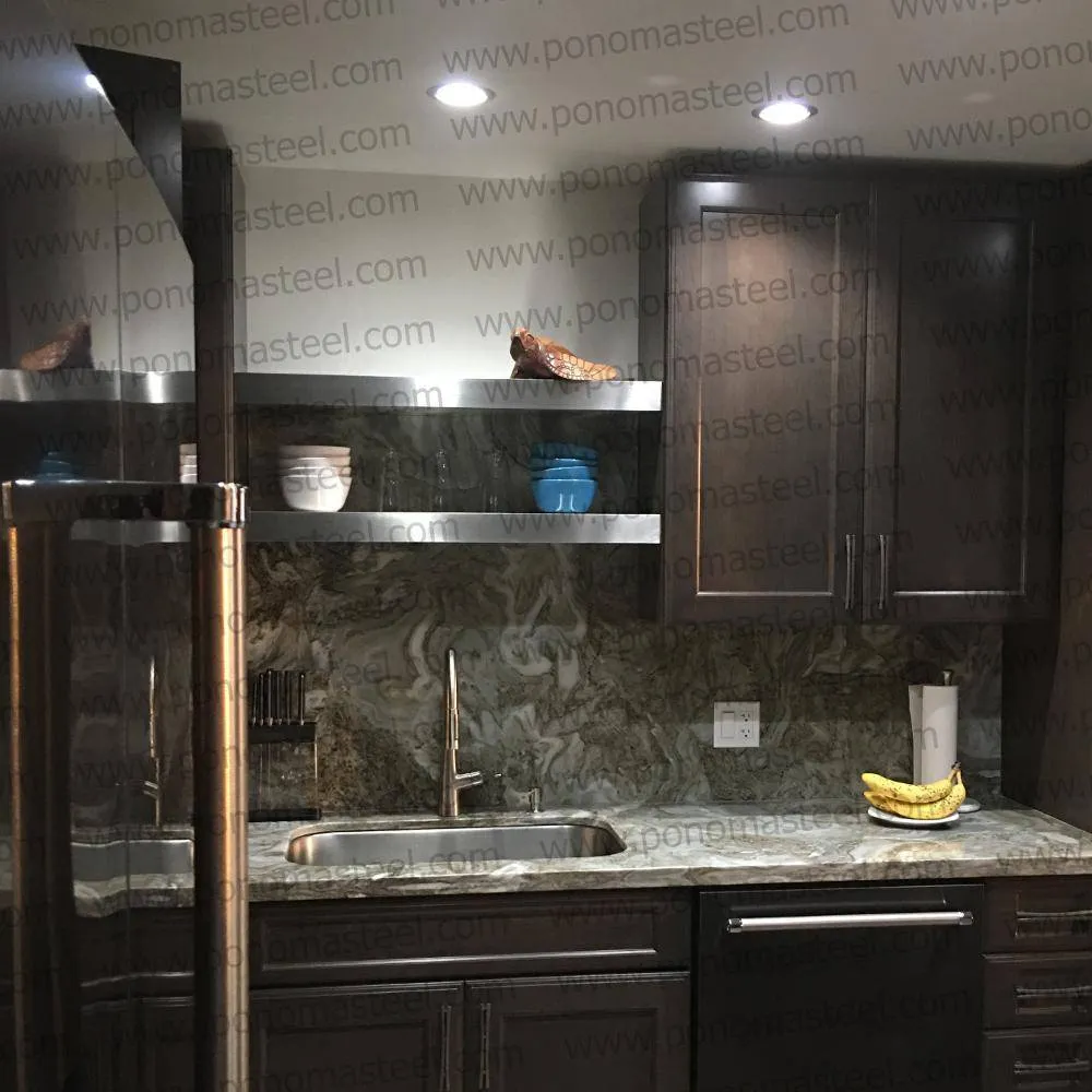 32"x8"x1.5" (cm.81.3x20.3x3.8) stainless steel floating shelf