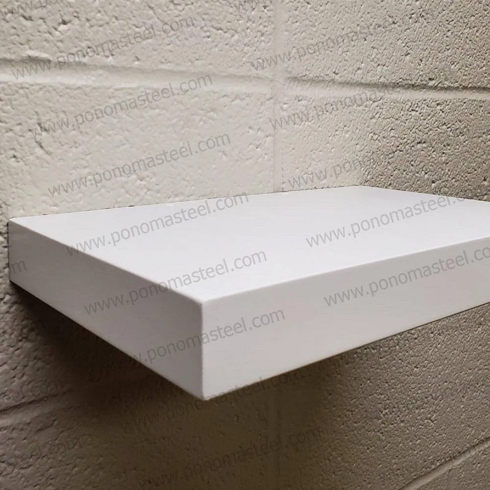 33"x12"x1.5" (cm.84x30.5x3.8) brushed stainless floating shelf with 2 LED lights
