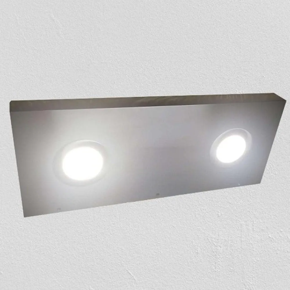33"x12"x1.5" (cm.84x30.5x3.8) brushed stainless floating shelf with 2 LED lights