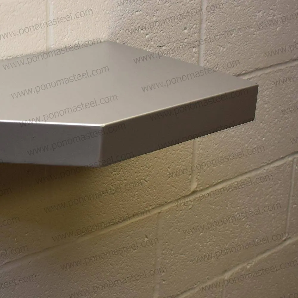 33"x12"x1.5" (cm.84x30.5x3.8) brushed stainless floating shelf with 2 LED lights