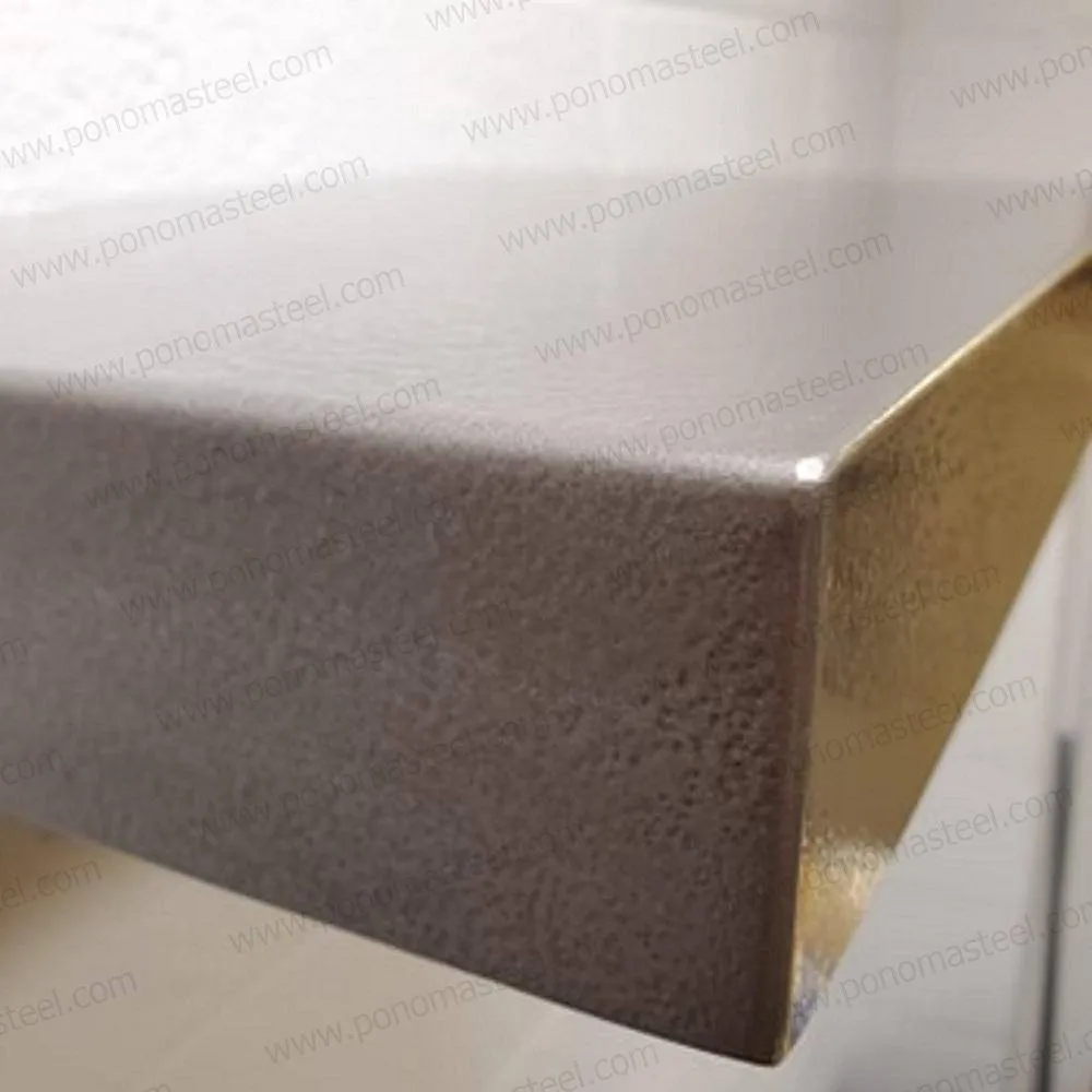 33"x12"x1.5" (cm.84x30.5x3.8) brushed stainless floating shelf with 2 LED lights