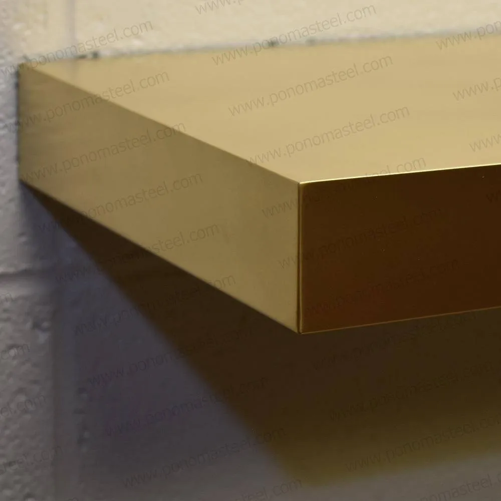 33"x12"x1.5" (cm.84x30.5x3.8) brushed stainless floating shelf with 2 LED lights