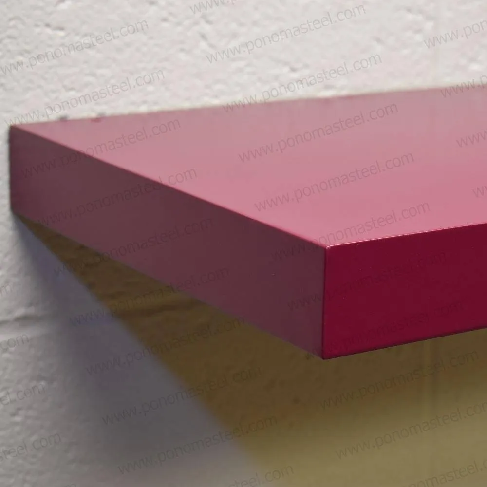 33"x12"x1.5" (cm.84x30.5x3.8) brushed stainless floating shelf with 2 LED lights