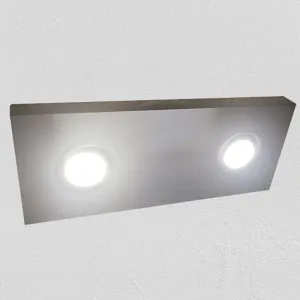 33"x12"x1.5" (cm.84x30.5x3.8) brushed stainless floating shelf with 2 LED lights
