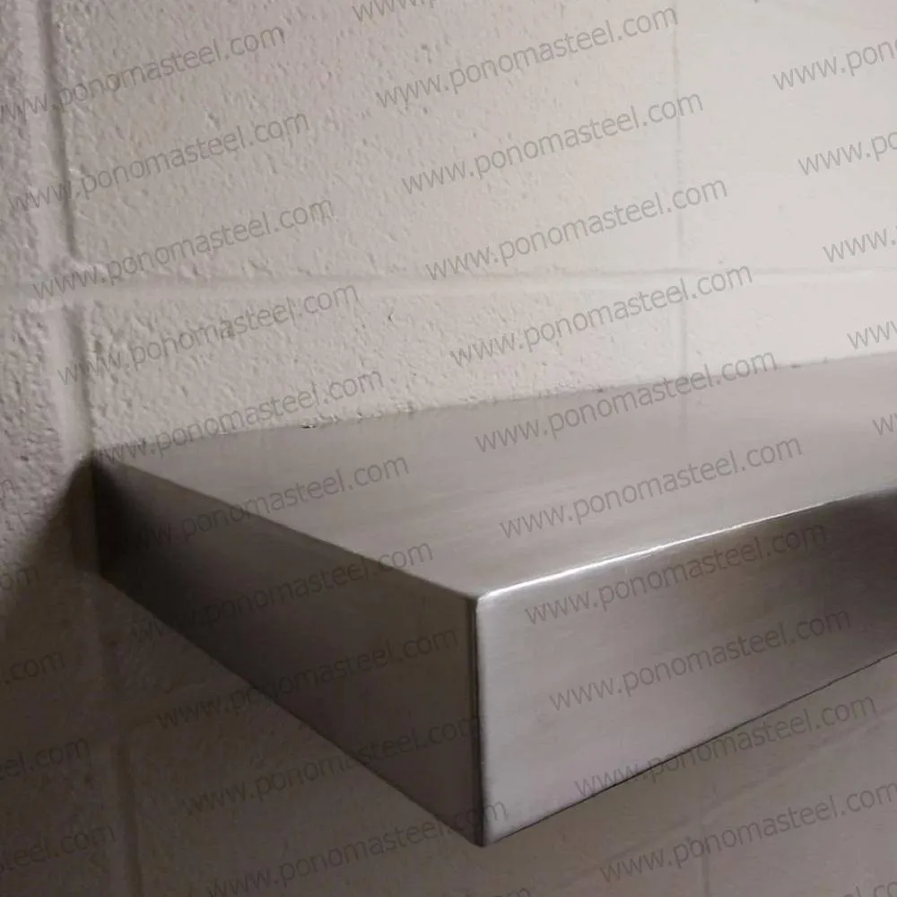 33"x12"x1.5" (cm.84x30.5x3.8) brushed stainless floating shelf with 2 LED lights