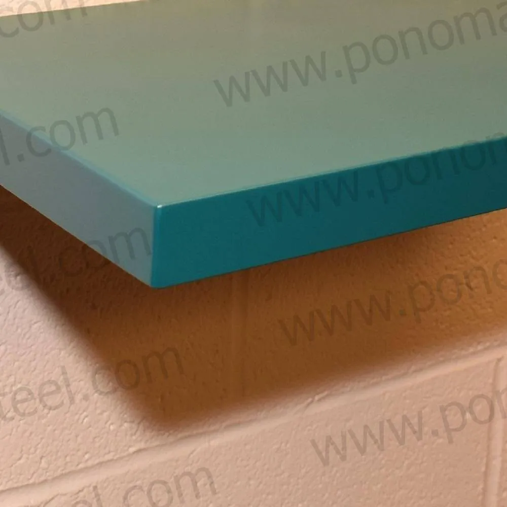 33"x12"x1.5" (cm.84x30.5x3.8) brushed stainless floating shelf with 2 LED lights