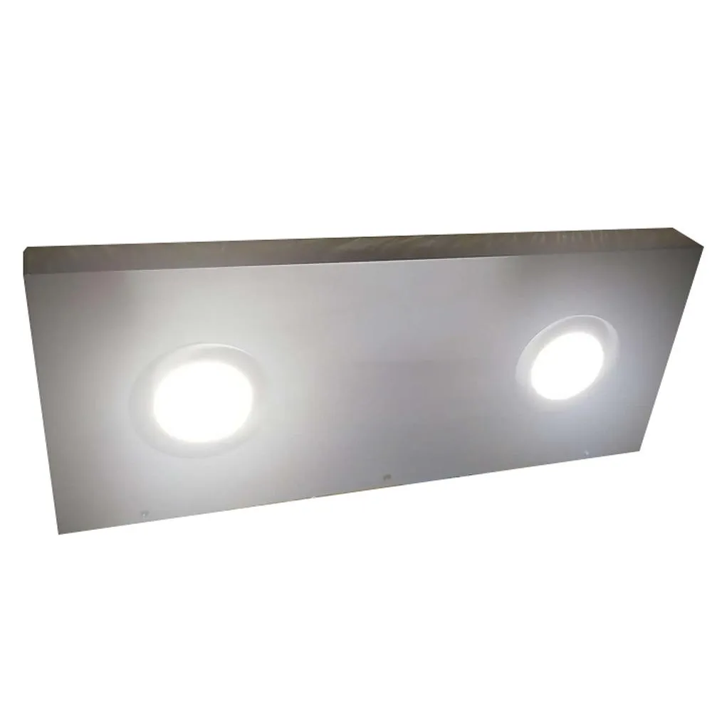33"x12"x1.5" (cm.84x30.5x3.8) brushed stainless floating shelf with 2 LED lights