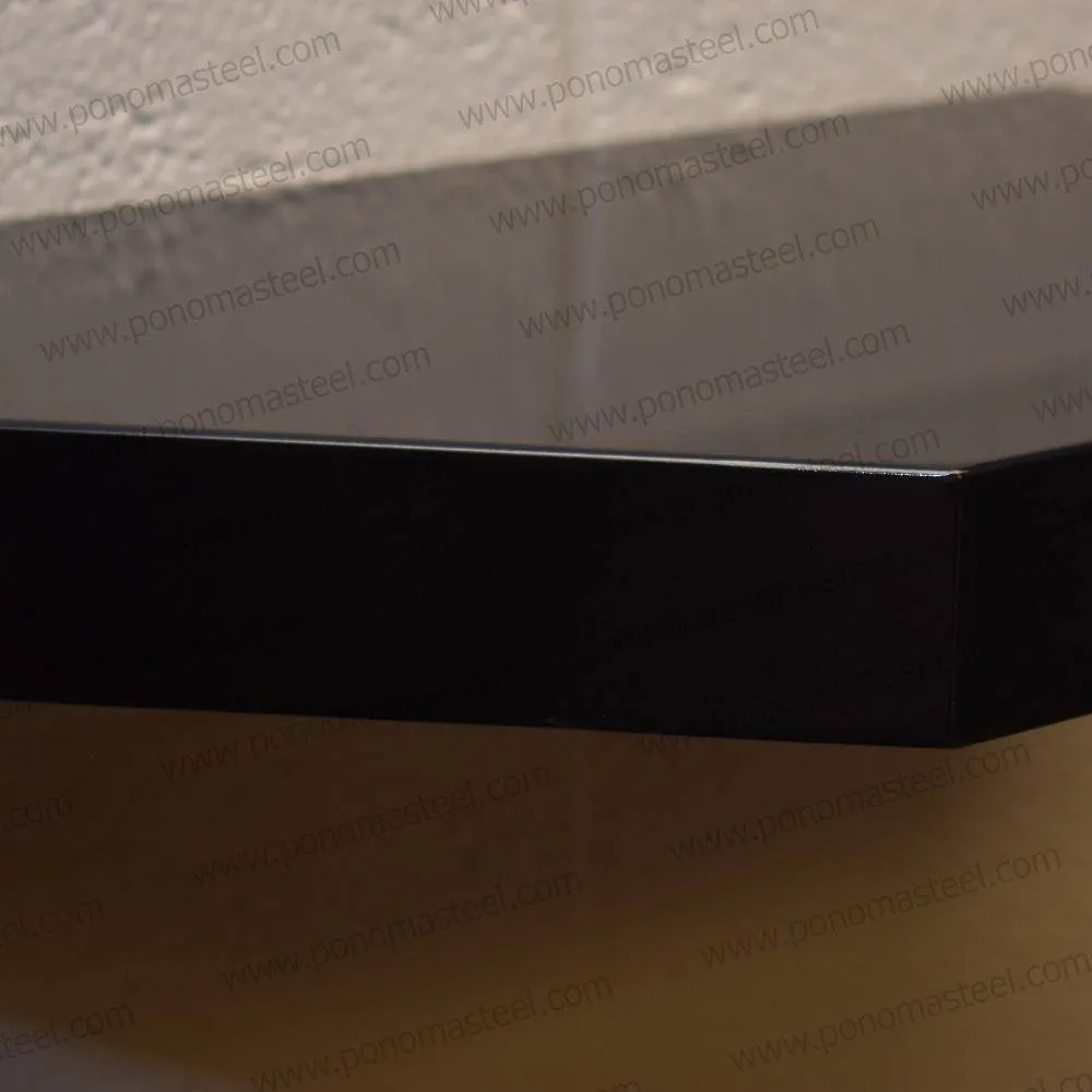 33"x12"x1.5" (cm.84x30.5x3.8) brushed stainless floating shelf with 2 LED lights