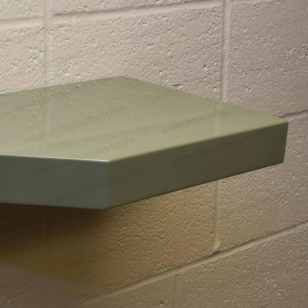 33"x12"x1.5" (cm.84x30.5x3.8) brushed stainless floating shelf with 2 LED lights