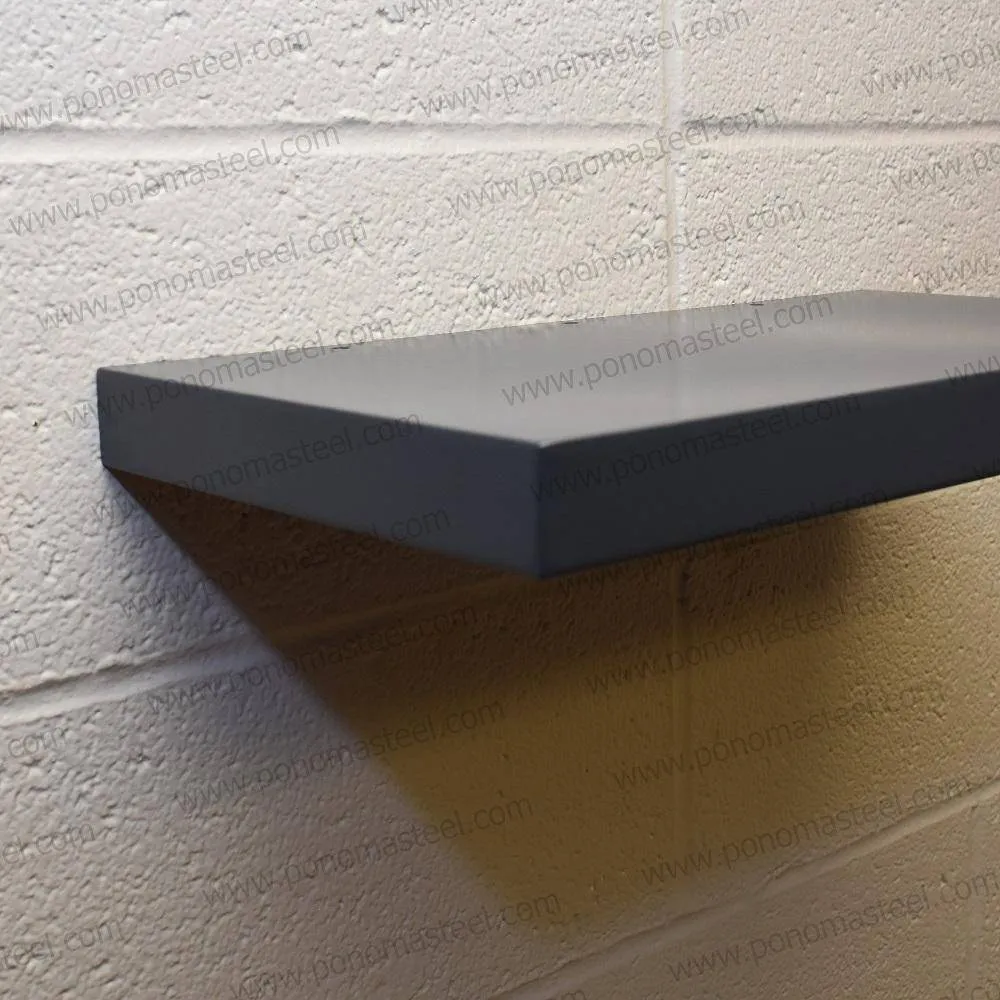 33"x12"x1.5" (cm.84x30.5x3.8) brushed stainless floating shelf with 2 LED lights