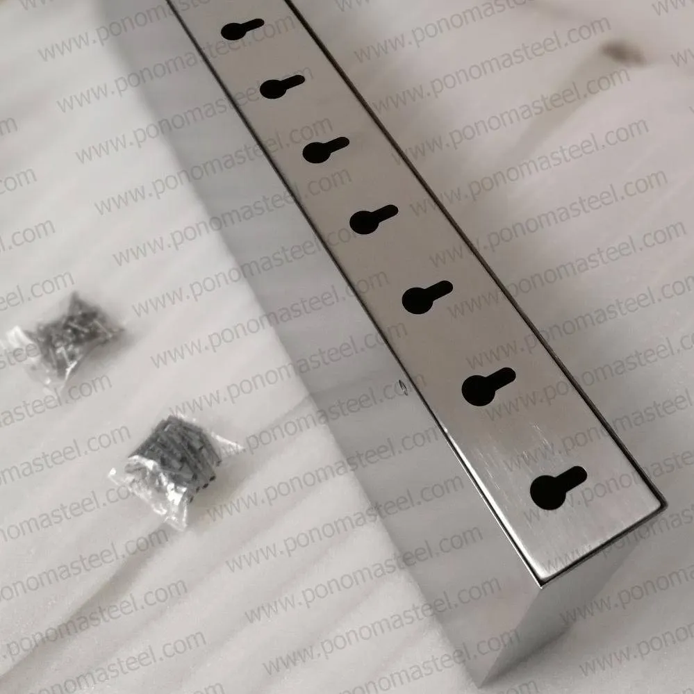 33"x12"x1.5" (cm.84x30.5x3.8) brushed stainless floating shelf with 2 LED lights