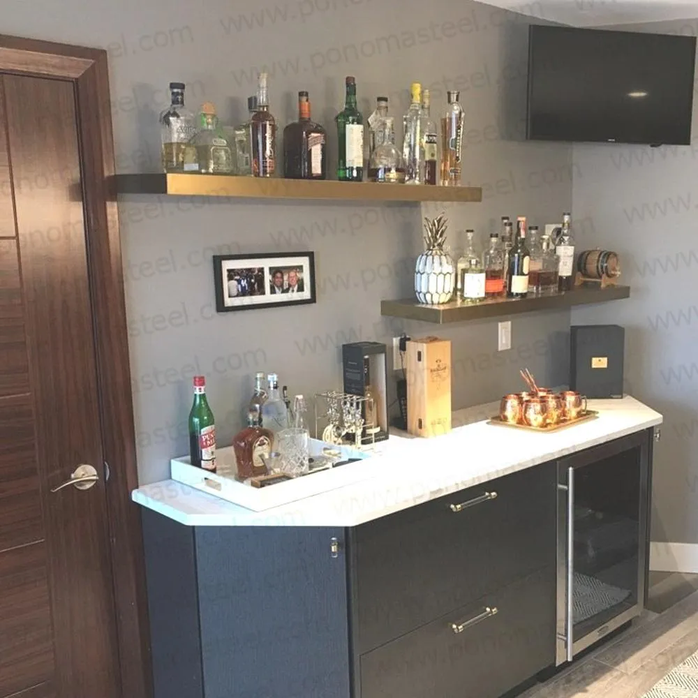 36"x12"x1.5" (cm.91.5x30.5x3.8) painted stainless steel floating shelf