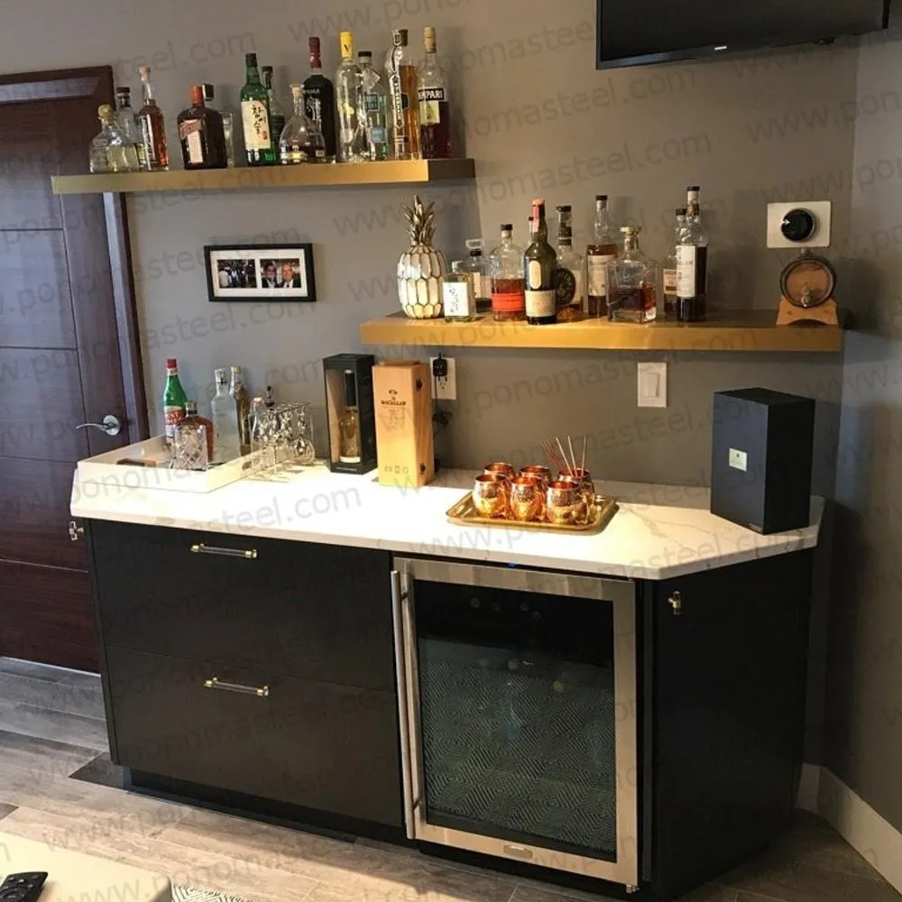 36"x12"x1.5" (cm.91.5x30.5x3.8) painted stainless steel floating shelf