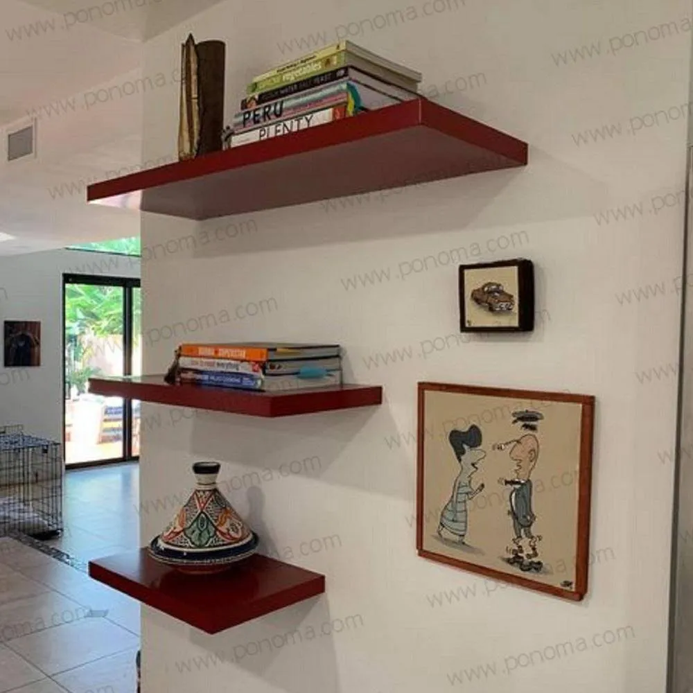 36"x12"x1.5" (cm.91.5x30.5x3.8) painted stainless steel floating shelf