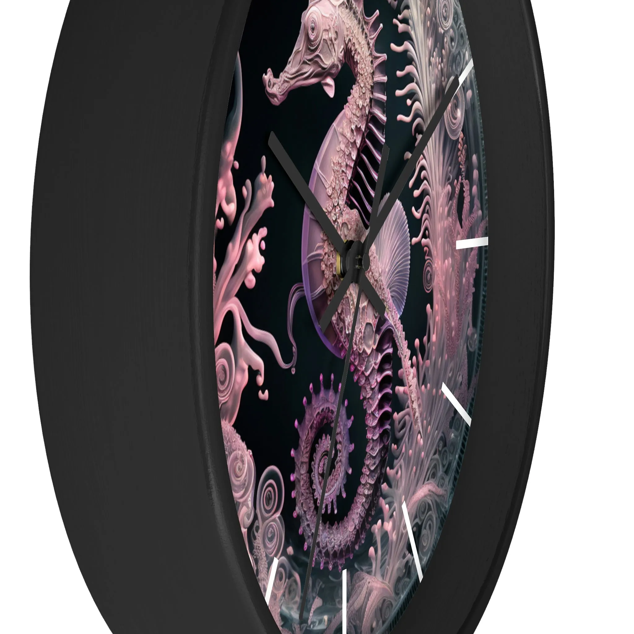 3D Seahorse Wall Clock w/ lines