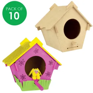 3D Wooden Birdhouses - Pack of 10