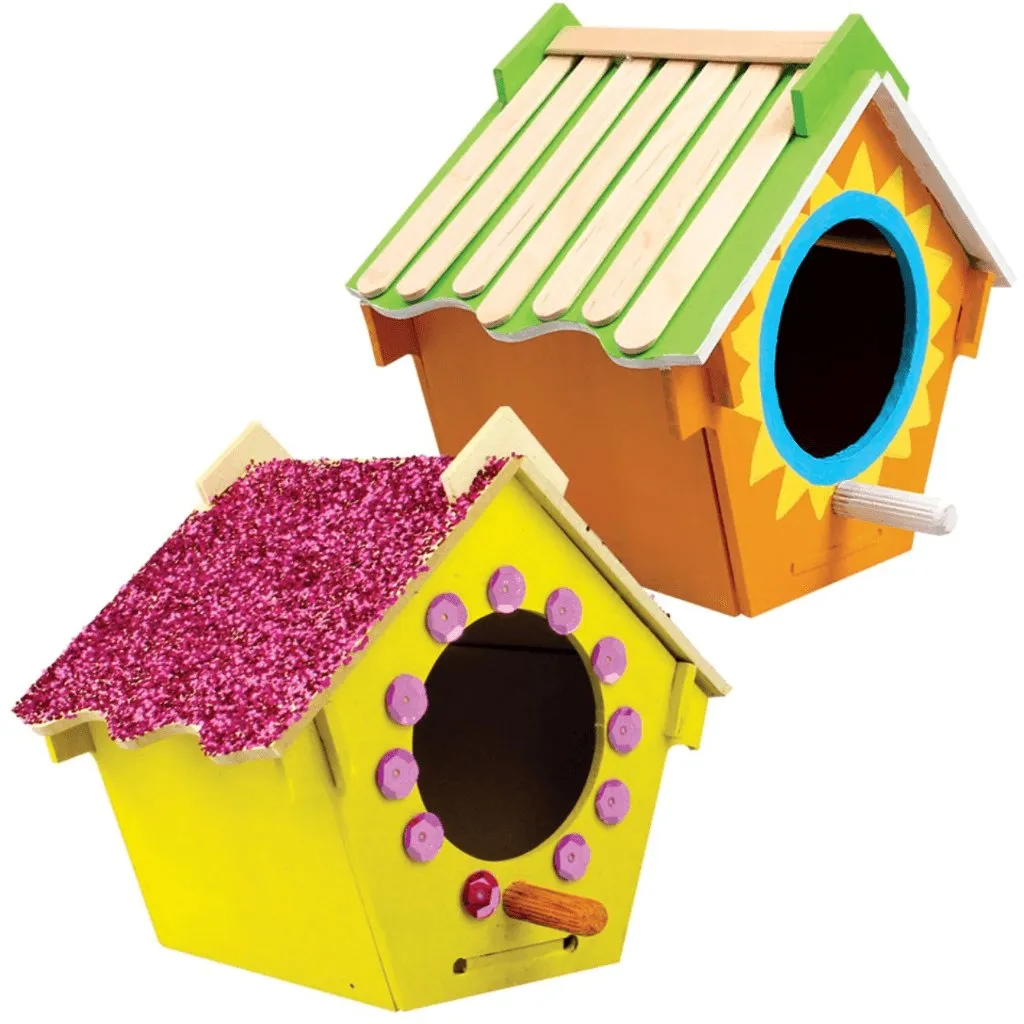 3D Wooden Birdhouses - Pack of 10