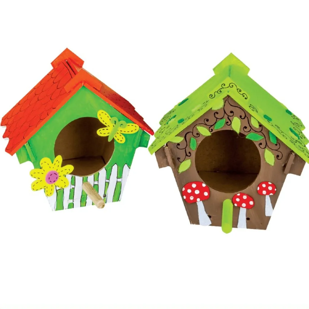 3D Wooden Birdhouses - Pack of 10