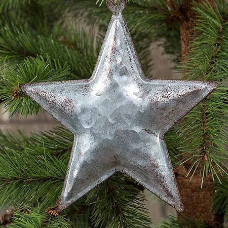 4.75 'Burnished Tin Star Ornament  Primitive Country Ornaments Crafts/Christmas Decor