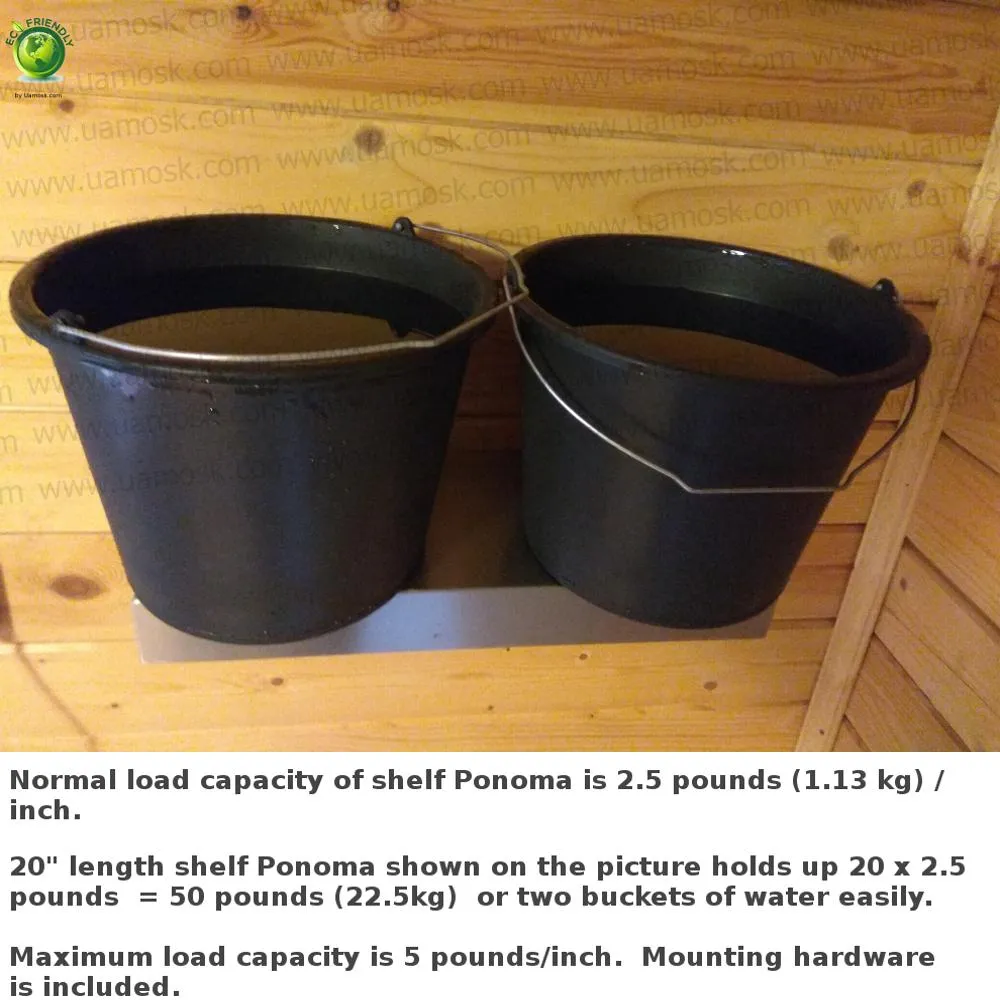 48"x12"x2.0" (cm.121.9x30.5x5.1) brushed stainless steel floating shelf