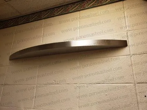 48"x6"x2.0" (cm. 122x15.2x5.1) Ponoma® curved seamless stainless steel floating shelf