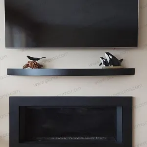 48"x6"x2.0" (cm. 122x15.2x5.1) Ponoma® curved seamless stainless steel floating shelf
