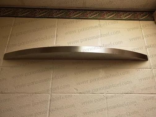 48"x6"x2.0" (cm. 122x15.2x5.1) Ponoma® curved seamless stainless steel floating shelf