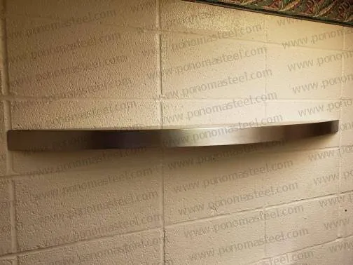 48"x6"x2.0" (cm. 122x15.2x5.1) Ponoma® curved seamless stainless steel floating shelf