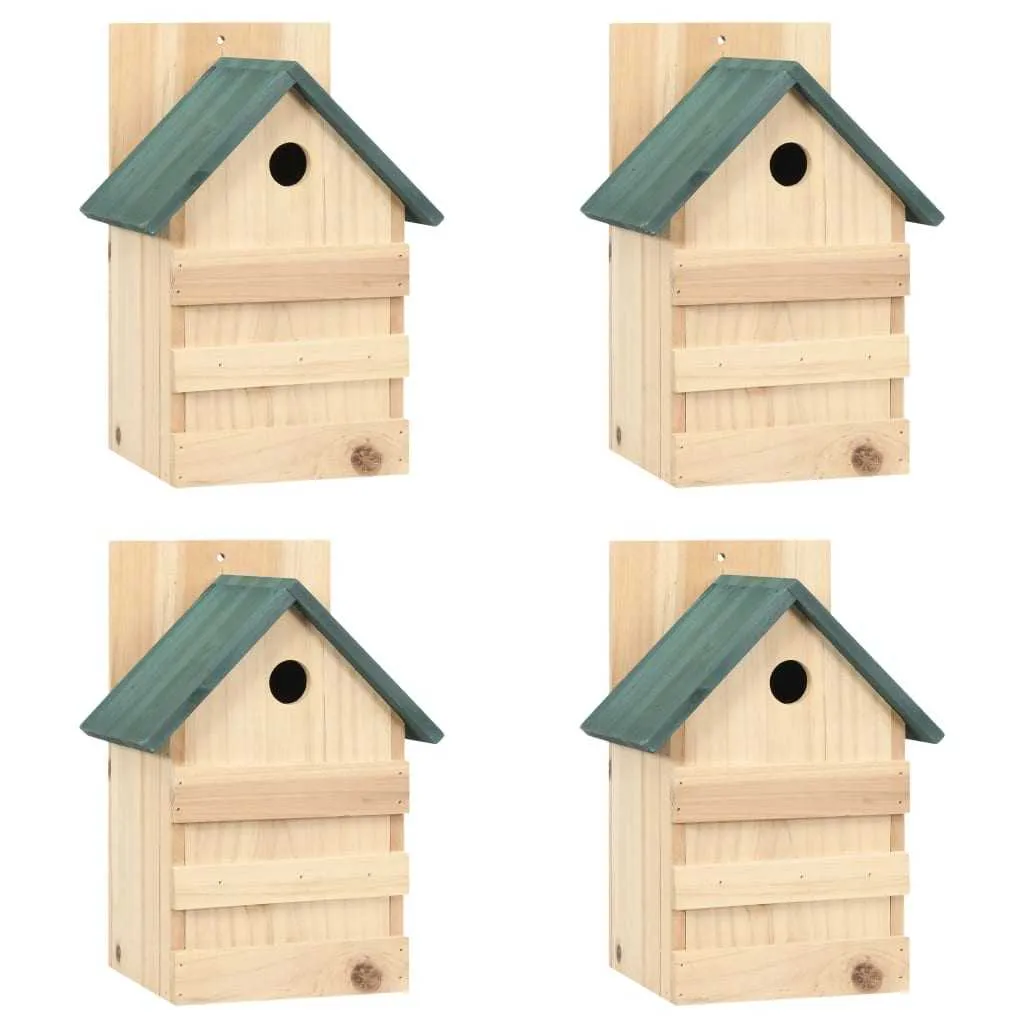 4x Wood Bird Houses