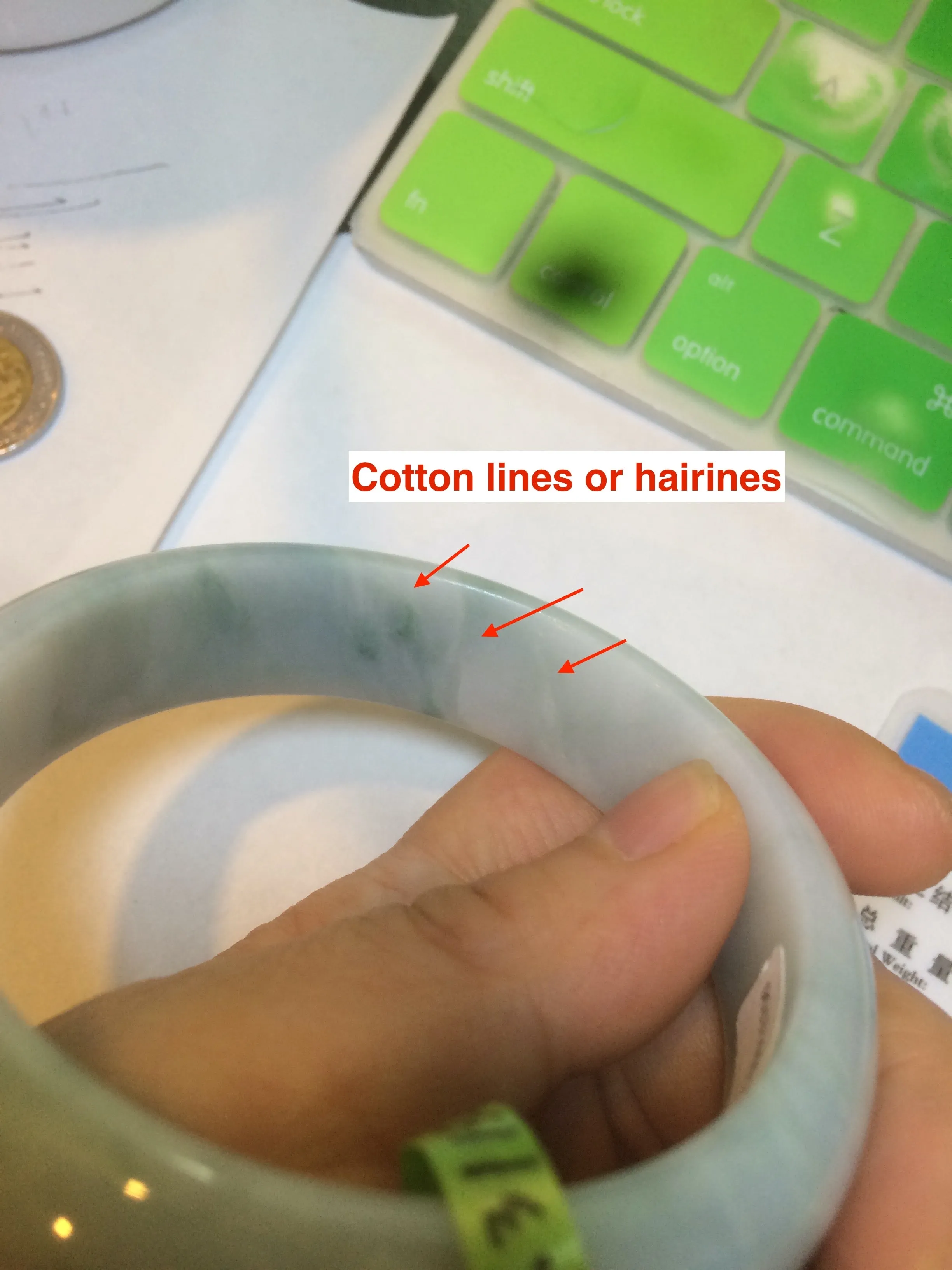 56.3mm certified 100% natural Type A white/light purple with green floating flowers jadeite jade bangle G104-5706