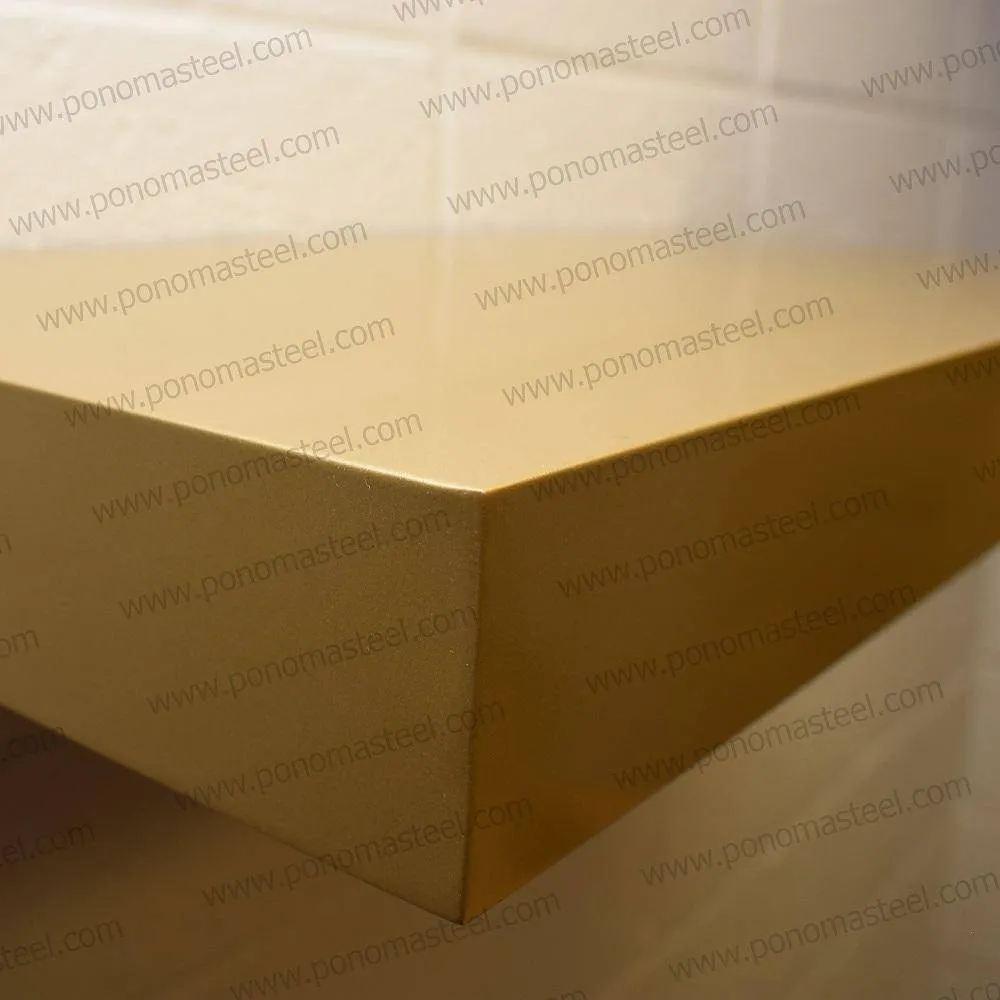 60"x8"x2.0" (cm.152x20x5.1) brushed stainless steel floating shelf