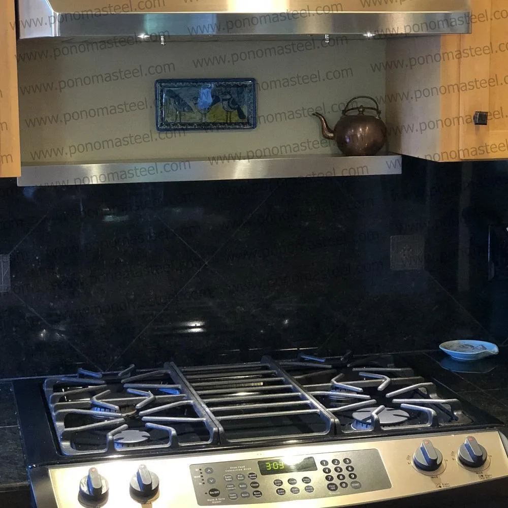 60"x8"x2.0" (cm.152x20x5.1) brushed stainless steel floating shelf