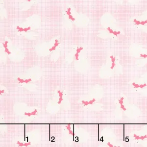 A Wooly Garden - Bunnies Light Pink Yardage