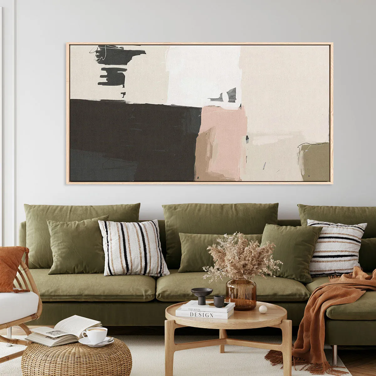 Abstract Beige Framed Canvas