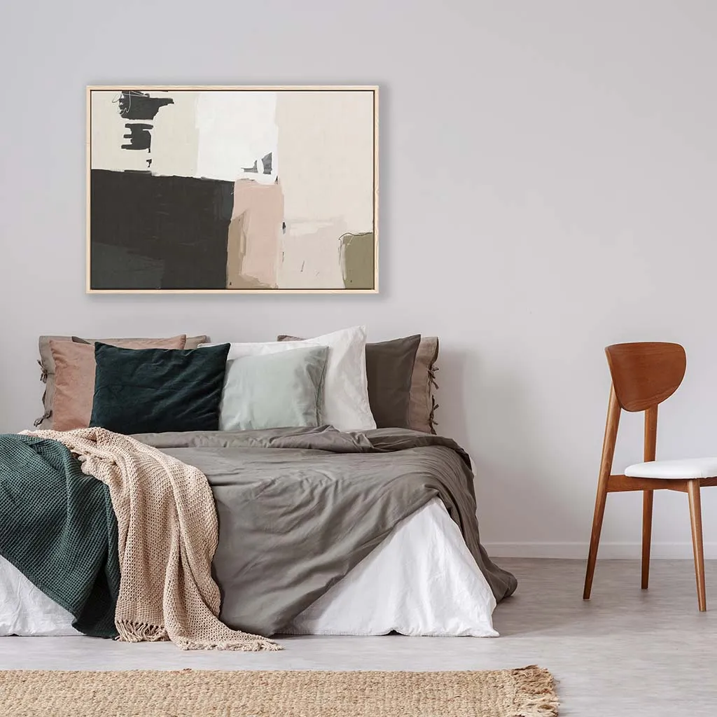 Abstract Beige Framed Canvas