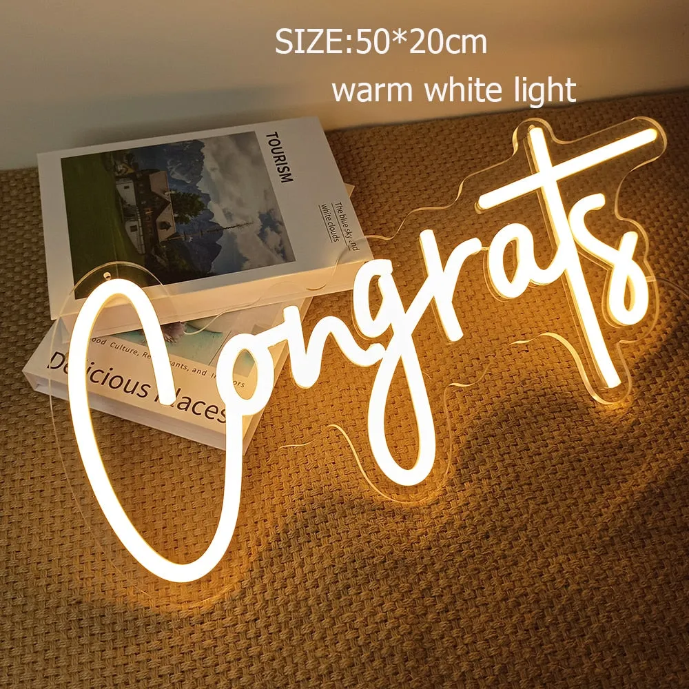 Acrylic Neon Signs Made For Indoor Wedding-Birthday or Any Party Decoration