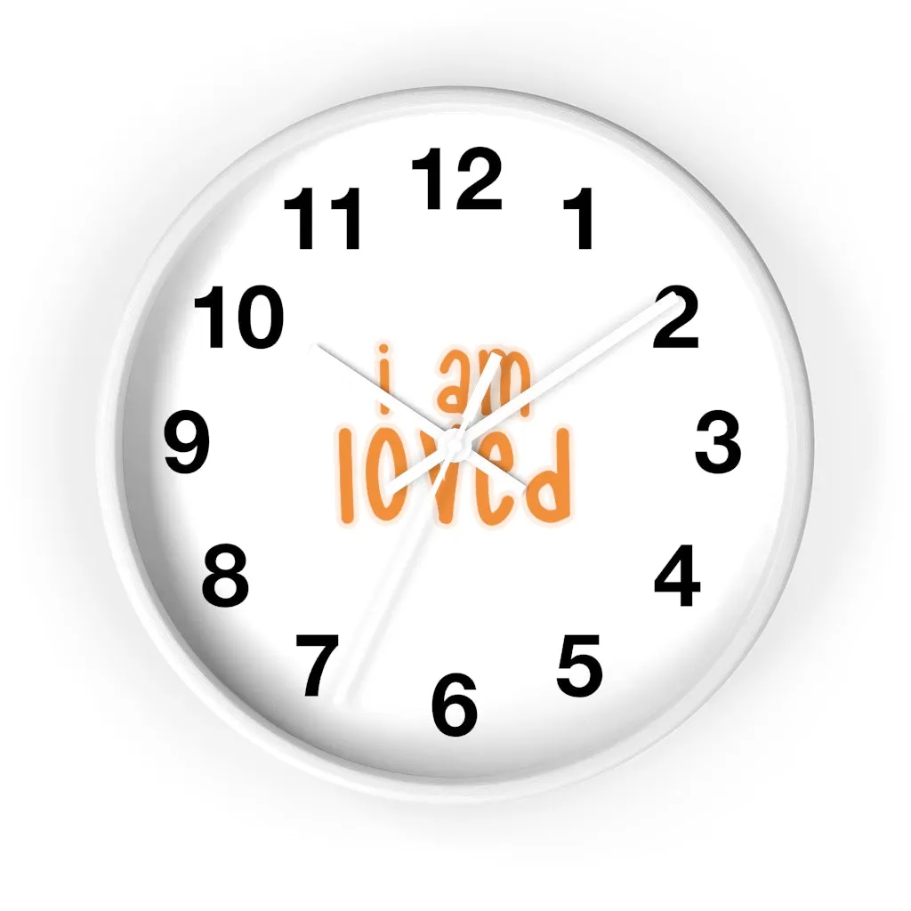 Affirmation Feminist pro choice Wall clock - I am loved orange with effects