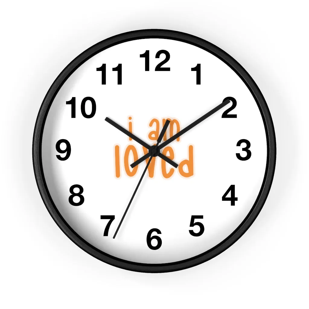 Affirmation Feminist pro choice Wall clock - I am loved orange with effects