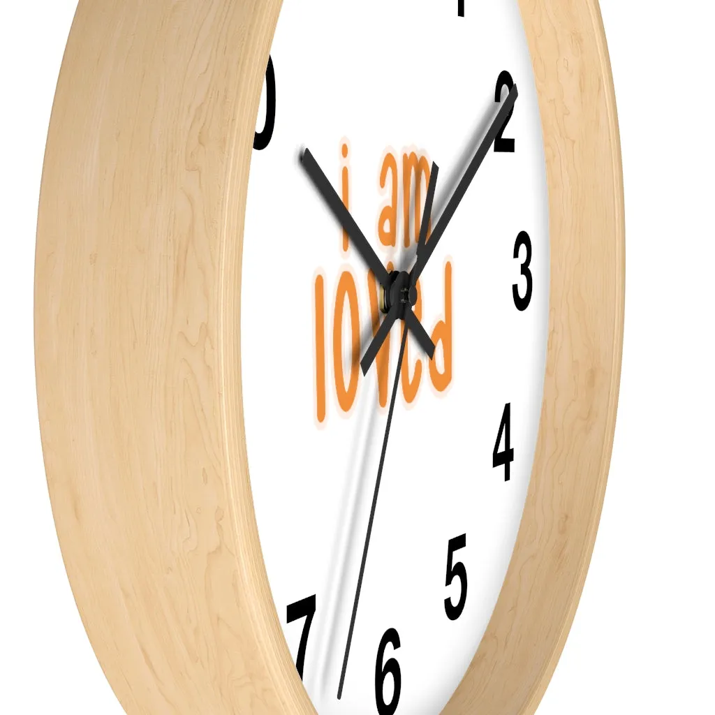 Affirmation Feminist pro choice Wall clock - I am loved orange with effects