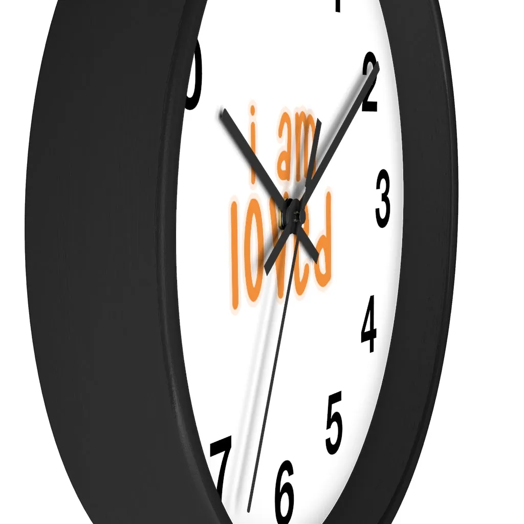 Affirmation Feminist pro choice Wall clock - I am loved orange with effects