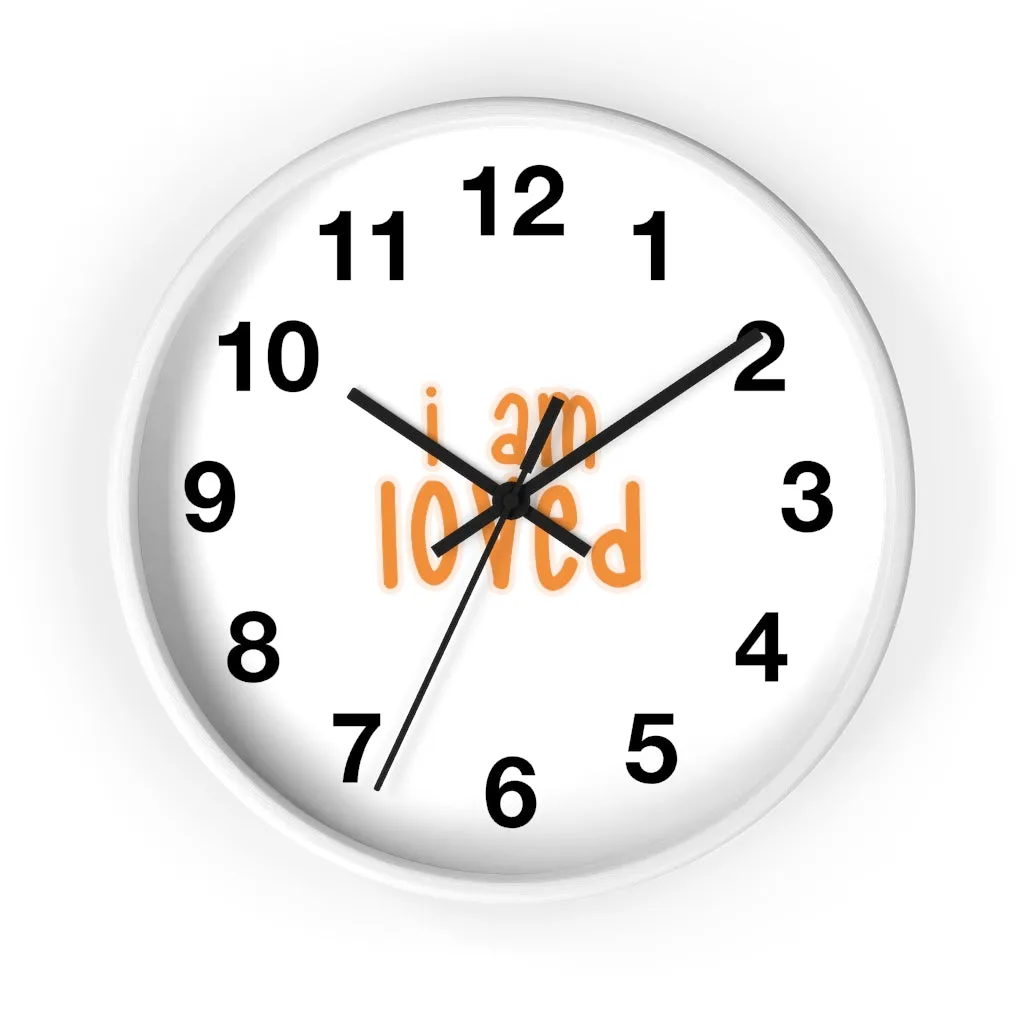 Affirmation Feminist pro choice Wall clock - I am loved orange with effects