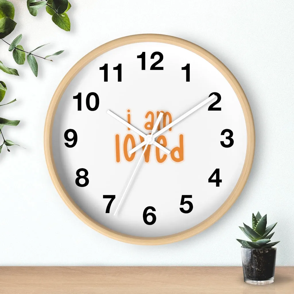 Affirmation Feminist pro choice Wall clock - I am loved orange with effects