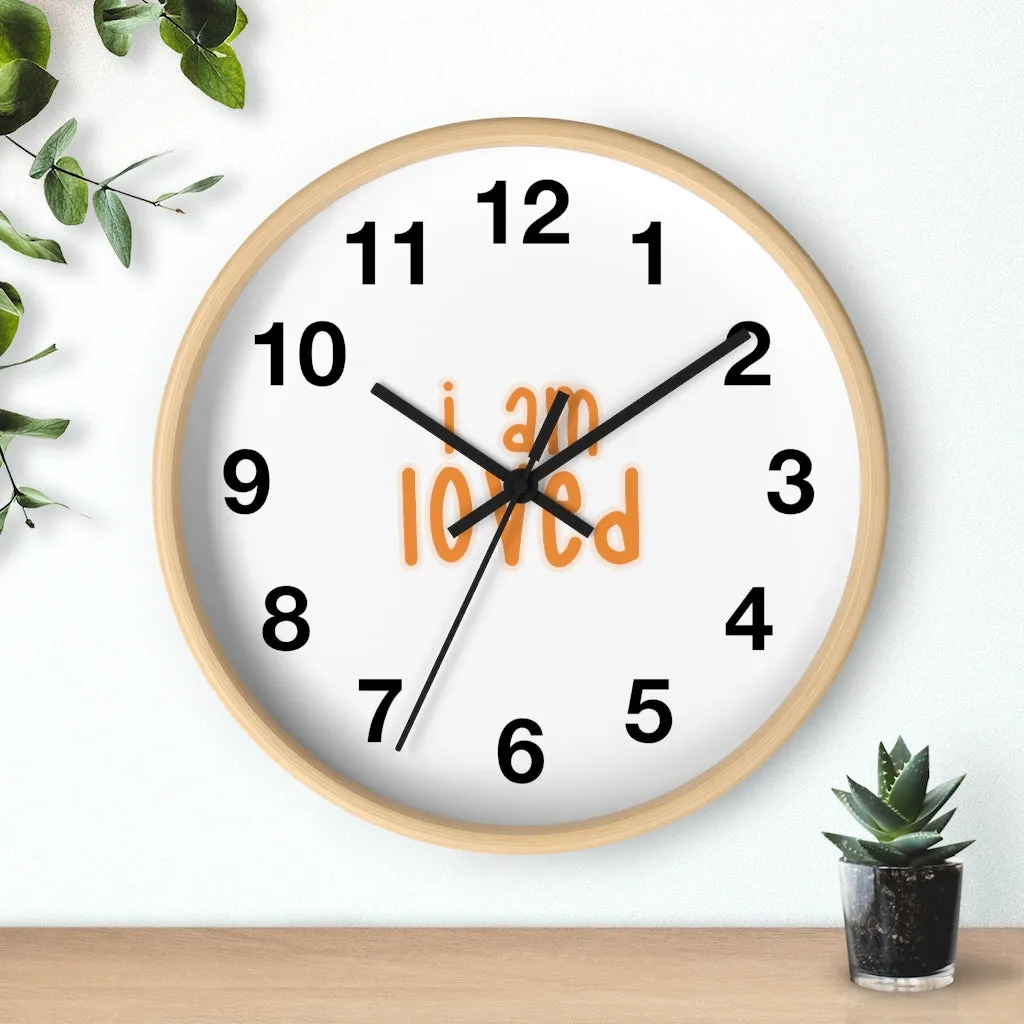 Affirmation Feminist pro choice Wall clock - I am loved orange with effects