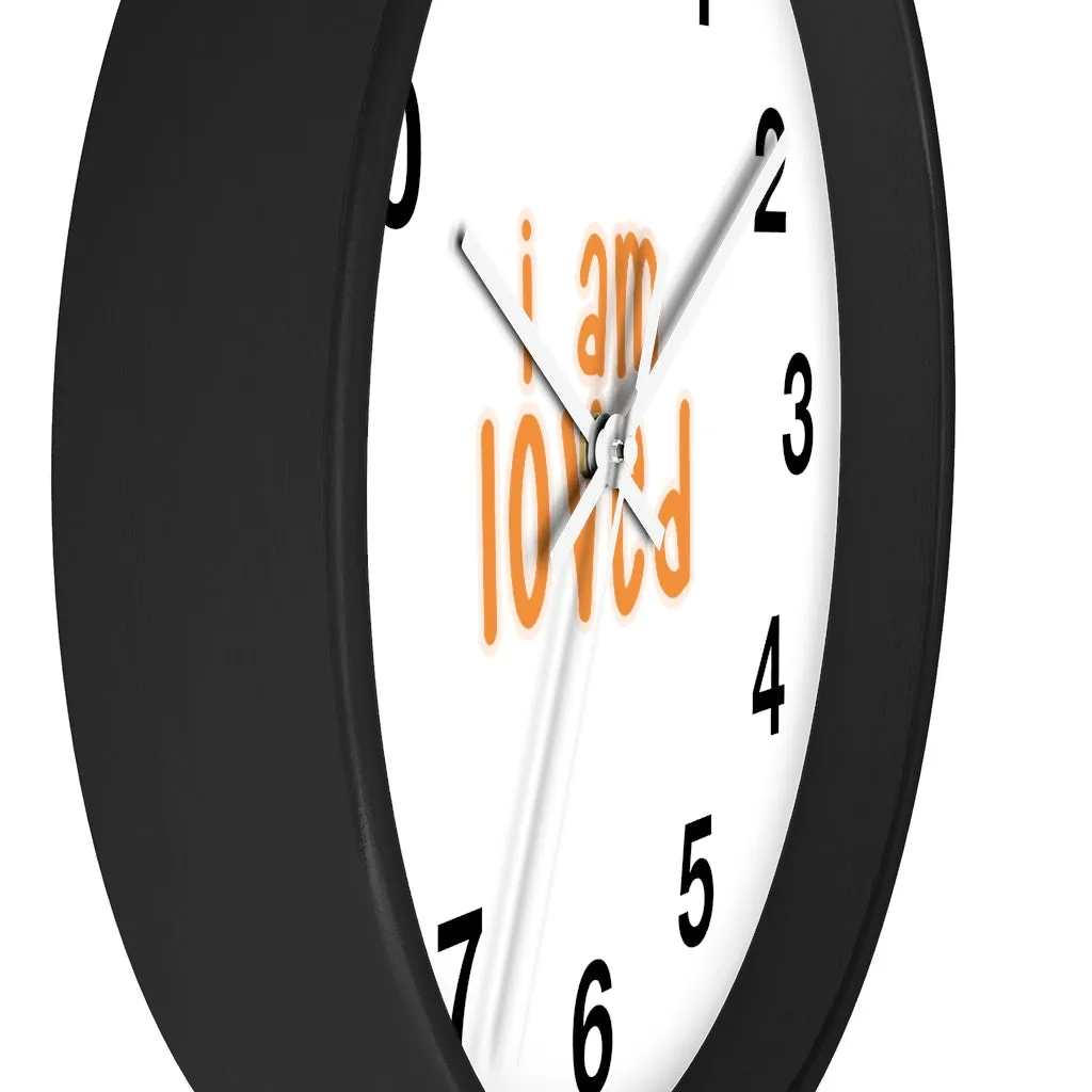 Affirmation Feminist pro choice Wall clock - I am loved orange with effects