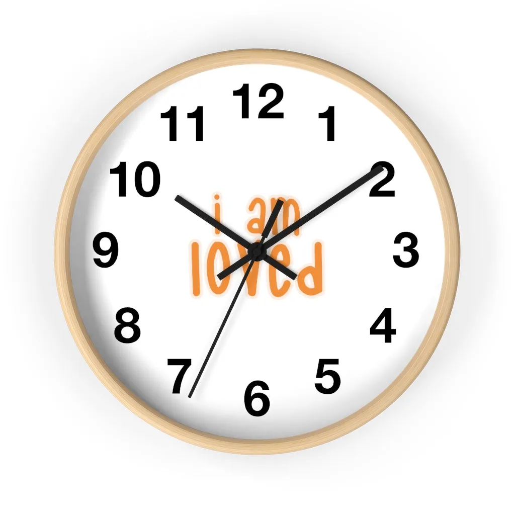 Affirmation Feminist pro choice Wall clock - I am loved orange with effects