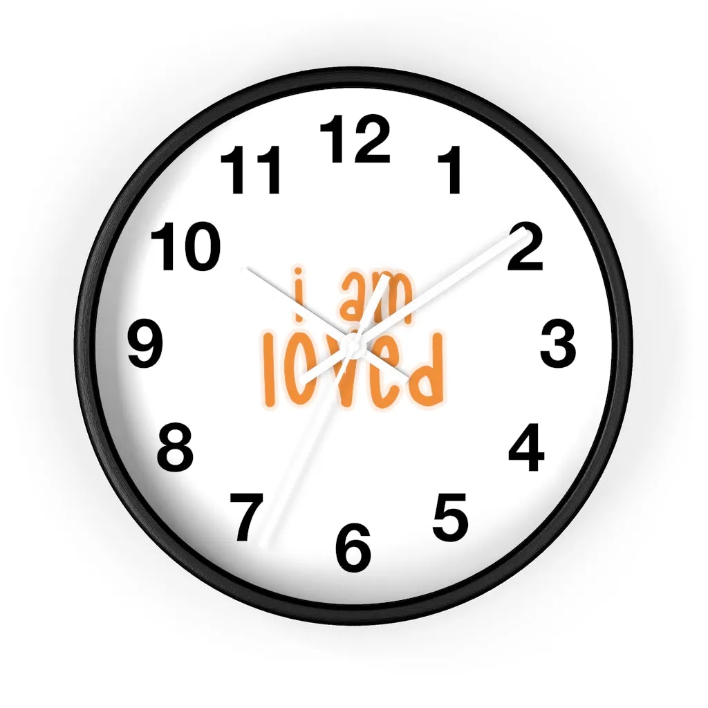 Affirmation Feminist pro choice Wall clock - I am loved orange with effects