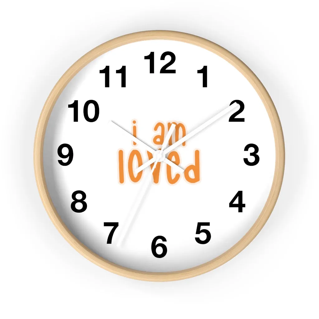 Affirmation Feminist pro choice Wall clock - I am loved orange with effects