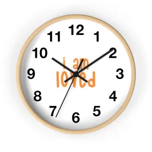 Affirmation Feminist pro choice Wall clock - I am loved orange with effects
